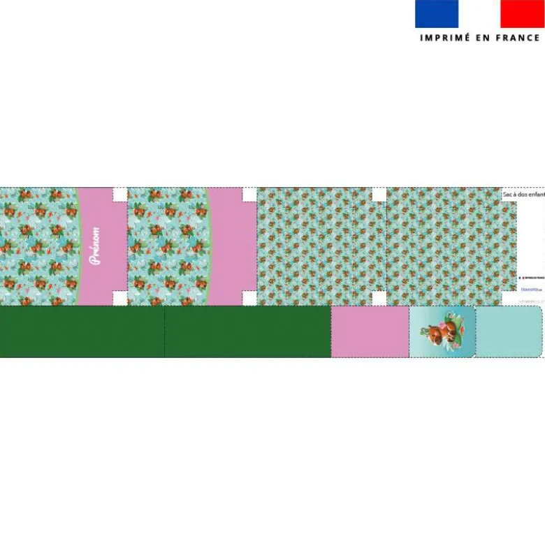 Kit sac à dos enfant personnalisé - Capybara rose - Création Stillistic