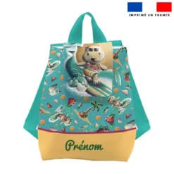 Kit sac à dos enfant personnalisé - Hippo surf - Création Stillistic