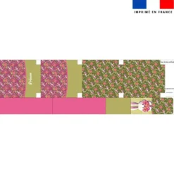 Kit sac à dos enfant personnalisé - Lapin printanier framboise - Création Stillistic
