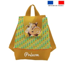 Kit sac à dos enfant personnalisé - Singe Lou-Stick - Création Stillistic