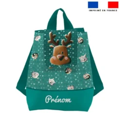 Kit sac à dos enfant personnalisé - Animaux du froid Renne - Création Stillistic