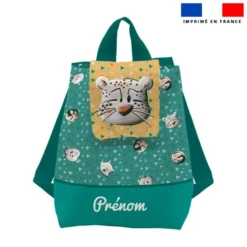Kit sac à dos enfant personnalisé - Animaux du froid Panthère - Création Stillistic