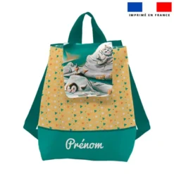 Kit sac à dos enfant personnalisé - Animaux du froid Pingouin et Panthère - Création Stillistic
