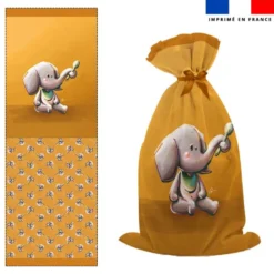 Kit sac à jouets motif bébé éléphant - Création Stillistic