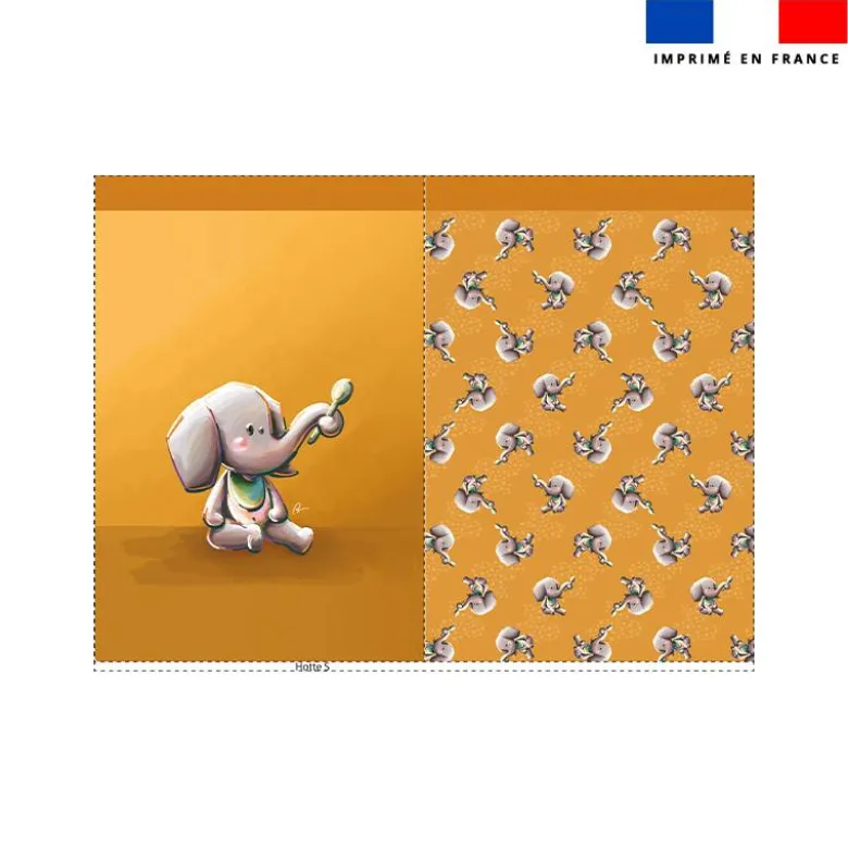 Kit sac à jouets motif bébé éléphant - Création Stillistic