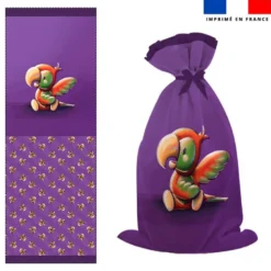 Kit sac à jouets motif bébé perroquet - Création Stillistic