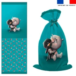 Kit sac à jouets motif bébé rhino - Création Stillistic