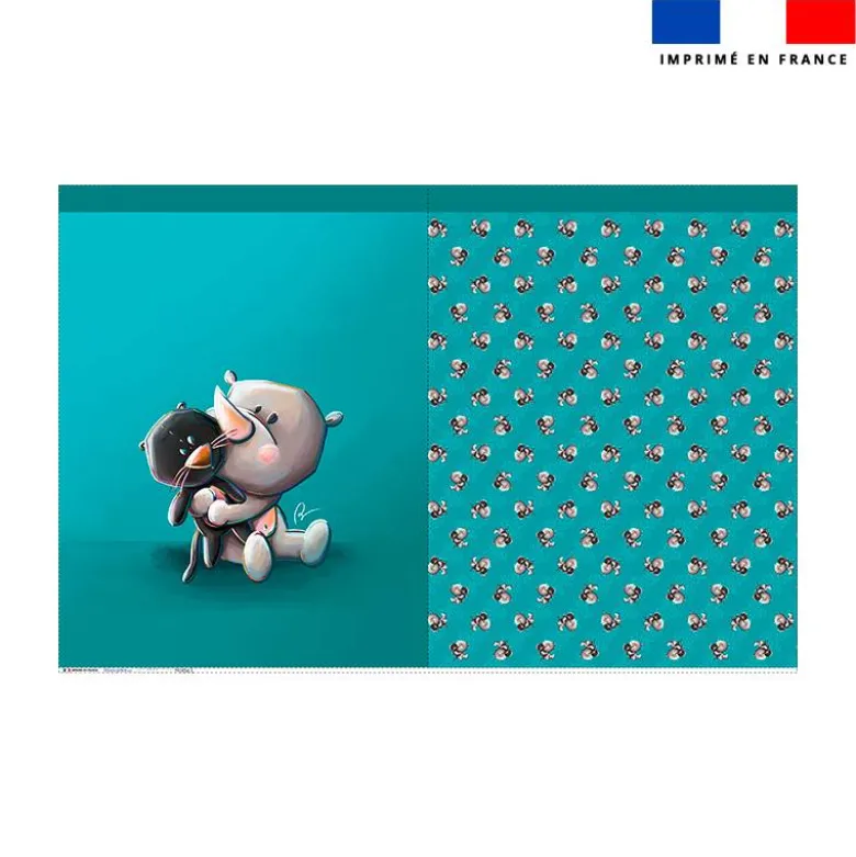 Kit sac à jouets motif bébé rhino - Création Stillistic