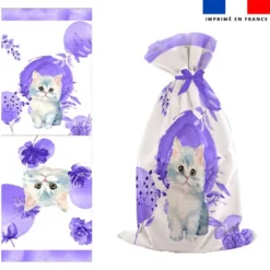 Kit sac à jouets motif chat aquarelle