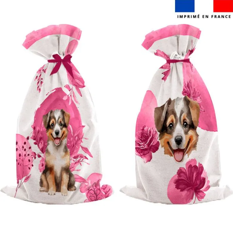 Kit sac à jouets motif chien aquarelle