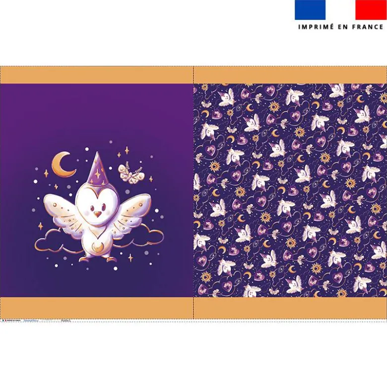 Kit sac à jouets motif chouette magicienne - Création Stillistic