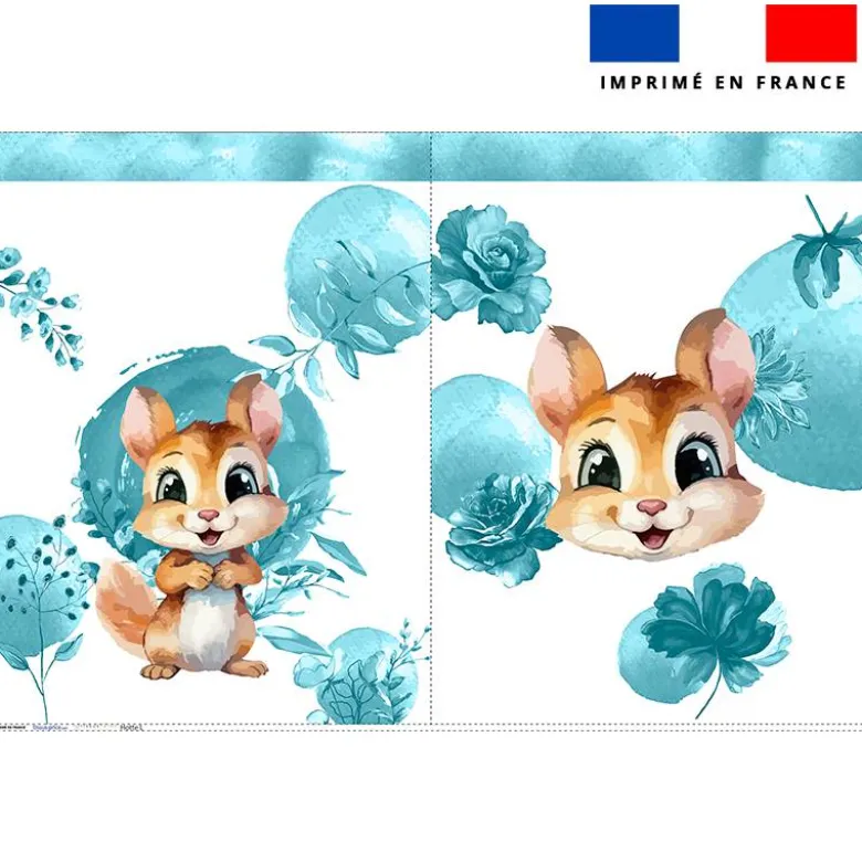 Kit sac à jouets motif écureuil aquarelle