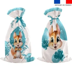 Kit sac à jouets motif écureuil aquarelle