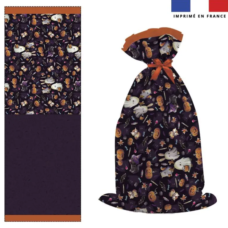 Kit sac à jouets motif fantômes noir - Création Stillistic