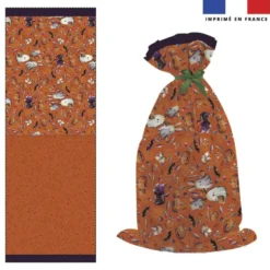 Kit sac à jouets motif fantômes orange - Création Stillistic
