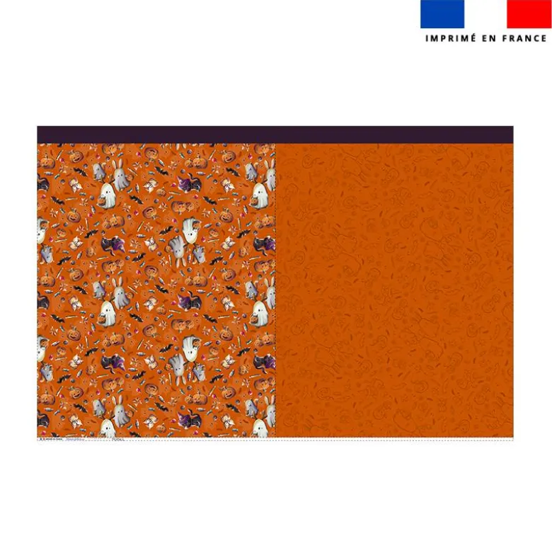 Kit sac à jouets motif fantômes orange - Création Stillistic