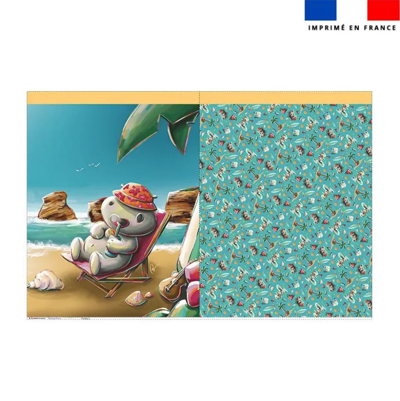 Kit sac à jouets motif hippo plage - Création Stillistic