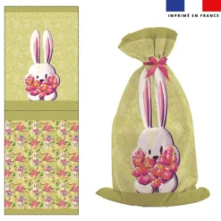 Kit sac à jouets motif lapin printanier - Création Stillistic