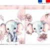 Kit sac à jouets motif éléphant aquarelle