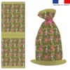 Kit sac à jouets motif mini lapin printanier vert kaki - Création Stillistic