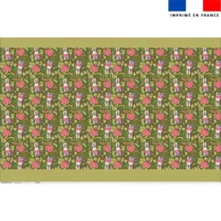 Kit sac à jouets motif mini lapin printanier vert kaki - Création Stillistic