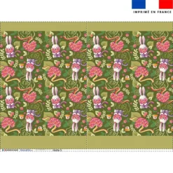 Kit sac à jouets motif mini lapin printanier vert kaki - Création Stillistic