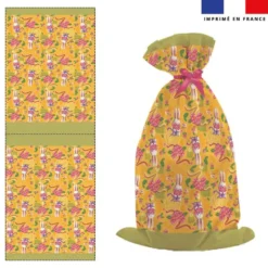 Kit sac à jouets motif mini lapin printanier jaune - Création Stillistic