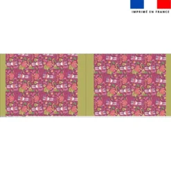 Kit sac à jouets motif mini lapin printanier framboise - Création Stillistic