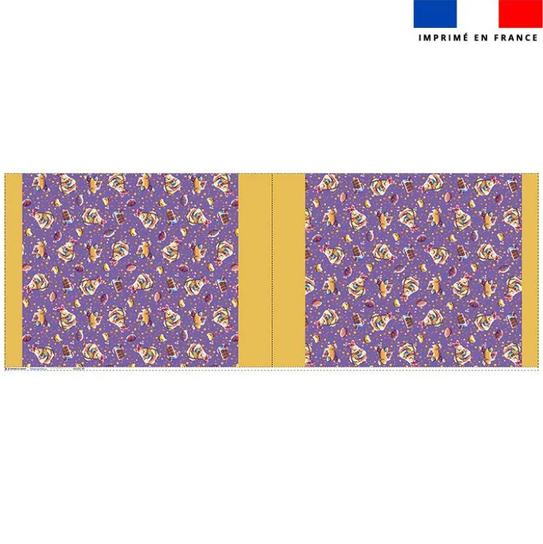 Kit sac à jouets motif mini poule et oeufs de Pâques violet - Création Stillistic