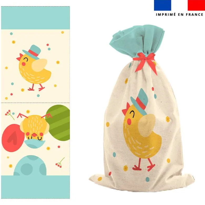 Kit sac à jouets motif petit poussin de Pâques