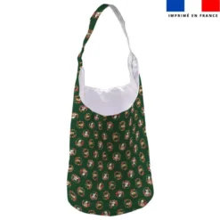 Kit sac seau motif animaux couronne de noel vert - Création Stillistic