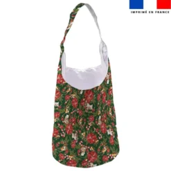 Kit sac seau motif animaux couronne et fleur de noel- Création Stillistic