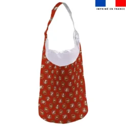 Kit sac seau motif animaux couronne de noel rouge - Création Stillistic