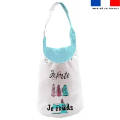 Kit sac seau motif citation je porte ce que je couds