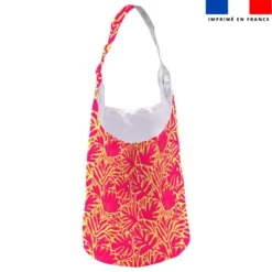Kit sac seau motif jungle SAXO fuchsia et jaune