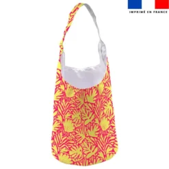 Kit sac seau motif jungle SAXO jaune et fuchsia
