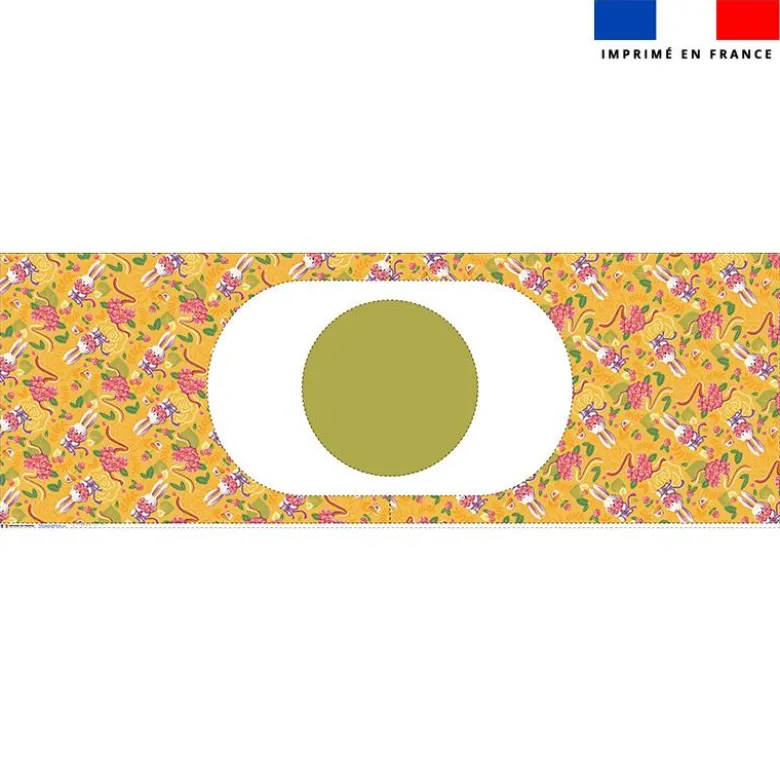 Kit sac seau motif mini lapin printanier jaune - Création Stillistic