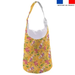 Kit sac seau motif mini lapin printanier jaune - Création Stillistic