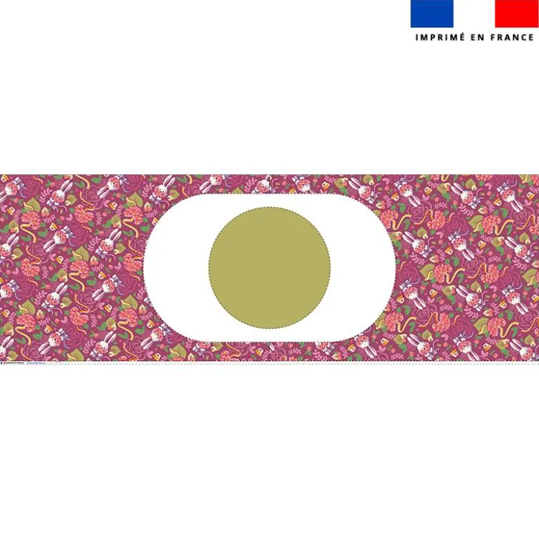 Kit sac seau motif mini lapin printanier framboise - Création Stillistic