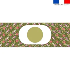 Kit sac seau motif mini lapin printanier vert kaki - Création Stillistic