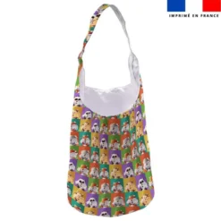 Kit sac seau motif mosaïque animaux Lou-Sticks - Création Stillistic