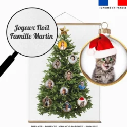 Kit sapin naturel et boules de Noël personnalisé