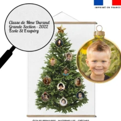 Kit sapin naturel et boules de Noël personnalisé