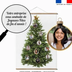 Kit sapin naturel et boules de Noël personnalisé