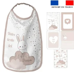 Kit serviettes de table pour enfant personnalisé - Lapin rêveur