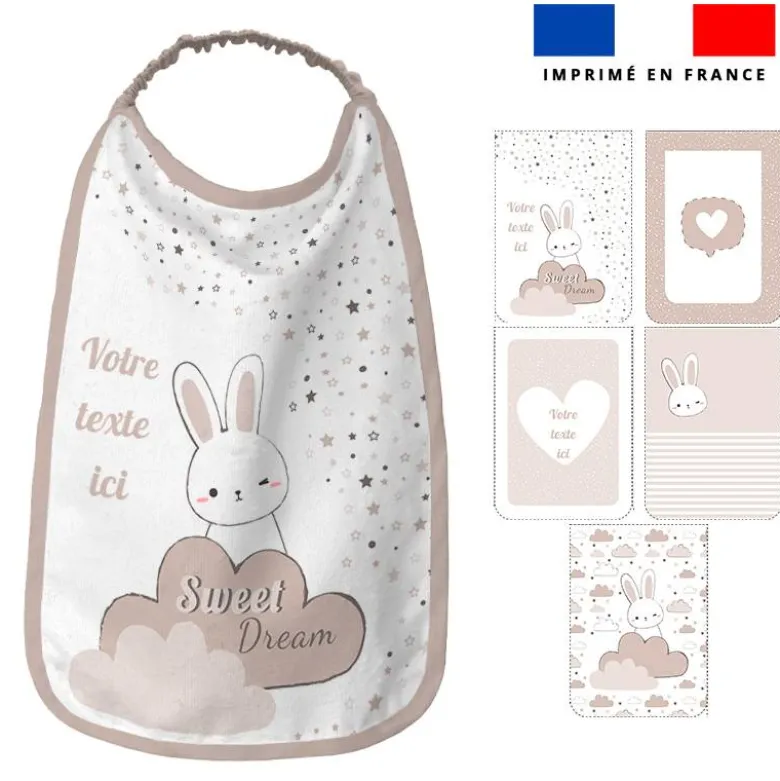 Kit serviettes de table pour enfant personnalisé - Lapin rêveur