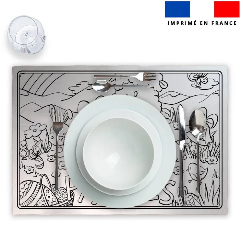 Kit sets de table à colorier mouton et oeufs de Pâques - Création Stillistic