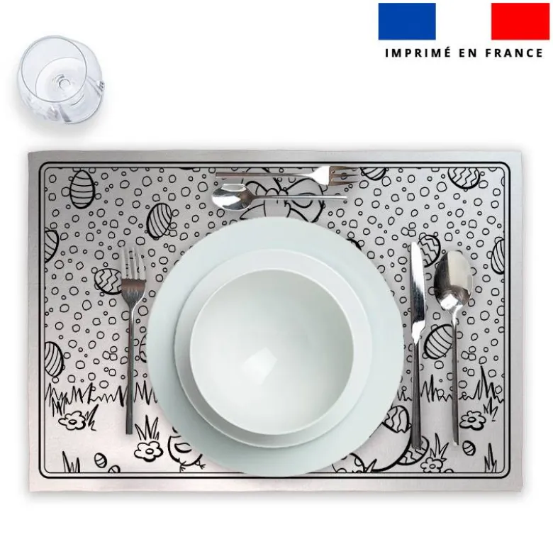 Kit sets de table à colorier poule et oeufs de Pâques - Création Stillistic