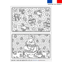 Kit sets de table à colorier poule et oeufs de Pâques - Création Stillistic