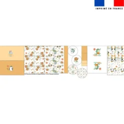 Kit trousse double compartiment motif animaux à la plage + 1 trousse assortie